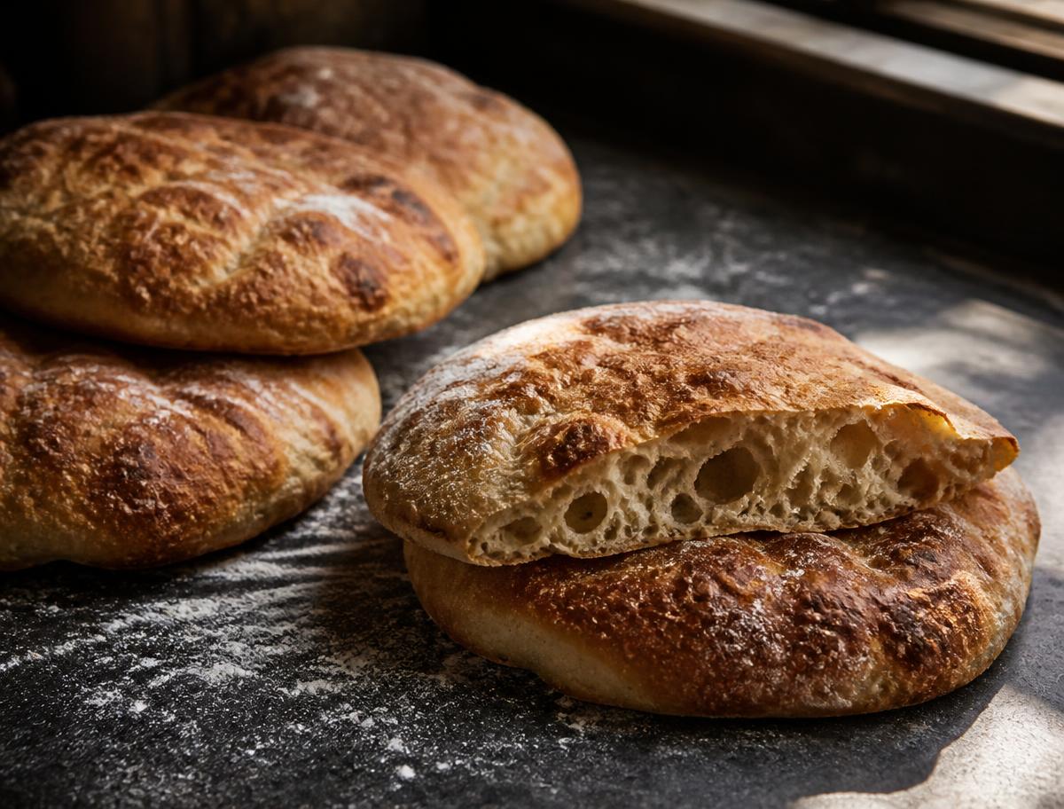 Frisch gebackenes Fladenbrot